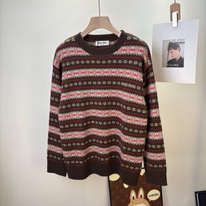 Miu Miu Multicolor Striped Crewneck Sweater